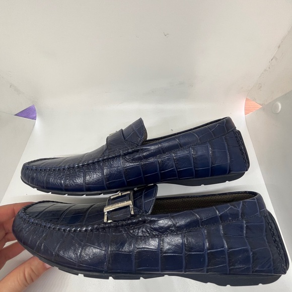 Aldo Brue Men's Navy Loafers size 40 - Picture 3 of 16